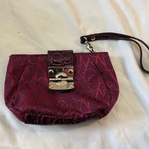 New York & Company Maroon Wristlet Clutch
